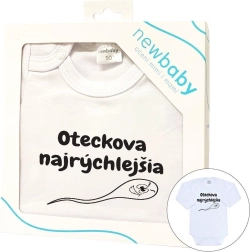body bébé avec imprimé New Baby OTECKOVA NAJRÝCHLEJŠIA, manches longues, coffret cadeau