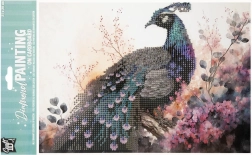 Peinture diamant sur panneau – paon 29 × 21 cm