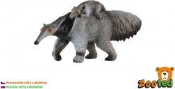 Grand tamandua avec son petit – figurine en plastique 16 cm