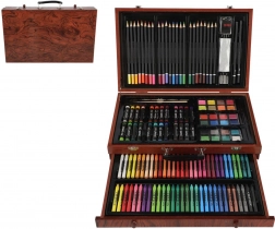 Set de peinture créatif dans une valise en bois 143 pièces