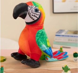 Perroquet rouge en peluche 20 cm