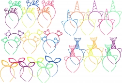 Serre-tête de carnaval avec décoration – assortiment de couleurs