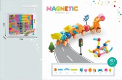 Jeu de construction magnétique 3D, 80 pièces