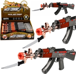 Fusil jouet AK-47 à piles avec lumières, sons et effet de vapeur