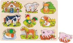 Puzzle en bois Goki avec sons d'animaux de compagnie