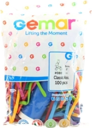 Ballons à modeler Gemar avec pompe - 100 pcs