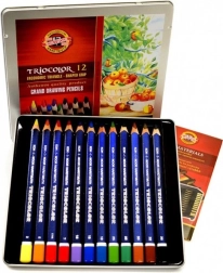 Crayons triangulaires Koh-I-Noor Triocolor 12 pcs