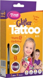 TyToo tatouages pailletés Happy Birthday – kit de pochoirs pour fête