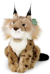Lynx en peluche assis 23 cm éco‑responsable