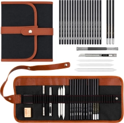 Kit professionnel de croquis et de dessin dans étui (31 pièces)