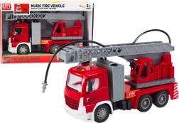 Camion de pompiers avec échelle extensible, lumières et sons