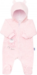 Combinaison en velours pour enfant avec capuche NEW BABY Sweetheart, rose, 62