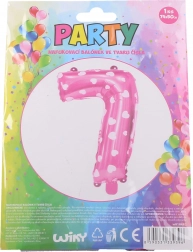 Ballon gonflable chiffre 1 avec petits cœurs – Rose