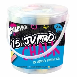 Craies Jumbo dans un seau, 15 couleurs