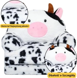 Fauteuil Rétractable pour Enfants Vache 3-niveaux blanc noir