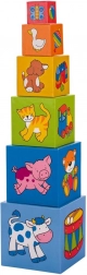 Tour empilable en cubes illustrés GOKI