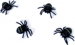 Petites araignées en caoutchouc – décoration d’Halloween (4 pcs)