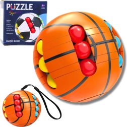 Boule logique sensorielle avec perles – jouet fidget casse-tête orange pour enfants