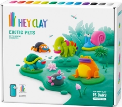 Hey Clay pâte à modeler – animaux exotiques, coffret de 15 pots