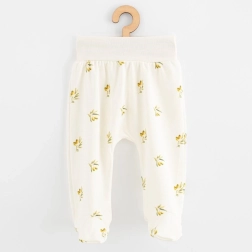Pantalon à pieds pour bébé en coton biologique New Baby Olives