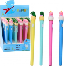 Stylo dinosaure lumineux avec éclairage LED et capuchon