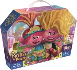 Puzzle 70 pièces Glitter en valisette Trolls Brocart