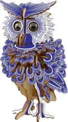 Woodcraft puzzle 3D en bois - Chouette colorée