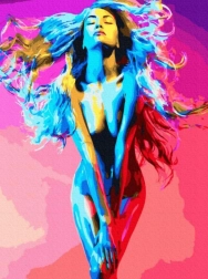 Peinture diamant – Femme baignée de couleurs 30 × 40 cm