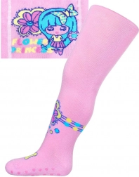 Collants en coton avec ABS New Baby – rose clair Flower Princess