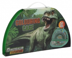 Mallette de dessin semi-circulaire Dino – 51 pièces