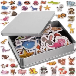 Set de magnets pour réfrigérateur – animaux, 40 pièces avec étui métallique