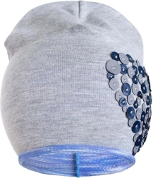 Bonnet de printemps New Baby avec cœur gris‑violet