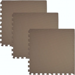 Tapis de sol en mousse HUMBI 180 × 60, grands puzzles imperméables, sûr, 3 pcs, beige cappuccino foncé