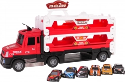 Camion interactif avec lanceur 2-en-1 + accessoires – Rouge