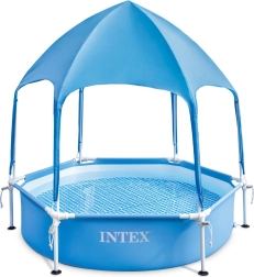 Piscine pour enfants ronde à cadre avec protection solaire