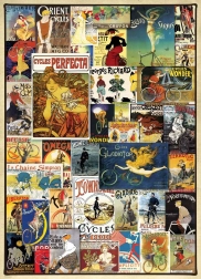 Puzzle Eurographics Affiches cyclistes vintage 1000 pièces