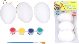 Œufs à décorer 5 × 8 cm, lot de 3 pcs avec peintures et pinceau