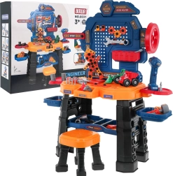 Établi d’atelier pour enfants 3+ avec perceuse sans fil interactive, tabouret et 181 pièces