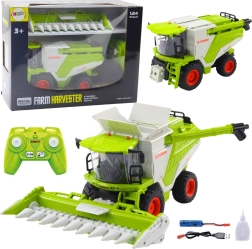 Moissonneuse-batteuse RC 2-en-1 avec adaptateur maïs, LED, sons et effet fumée 2,4 GHz