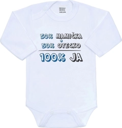 Body bébé New Baby 50% maman + 50% papa - 100% moi bleu