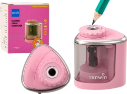 Taille-crayon électrique TENWIN pour crayons et crayons de couleur 6–8 mm – rose