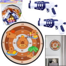 Jeu de tir à cible capybara pour enfants avec pistolets et balles à velcro 73,5 cm