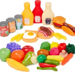 Aliments en plastique pour cuisine d’enfant – grand ensemble 44 pcs CASDON