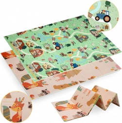 Tapis en mousse HUMBI réversible et pliable 120 × 180 cm – forêt et village, XPE