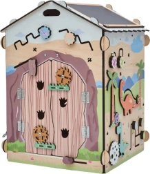 BusyKids maison active DINO – tableau d’activités Montessori en bois avec lumière