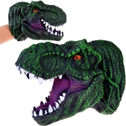 Marionnette en caoutchouc T‑Rex – tête de dinosaure réaliste 19 cm