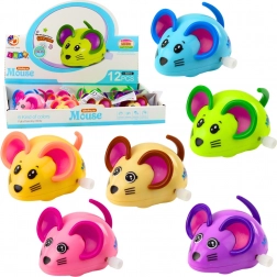 Souris à remontoir avec queue mobile 8 cm – assortiment de couleurs