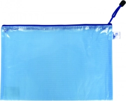 Pochette zippée A4 bleue, maillée