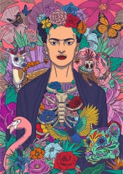 Puzzle Trefl Premium Plus Frida Kahlo – Âme en fleurs, 1000 pièces