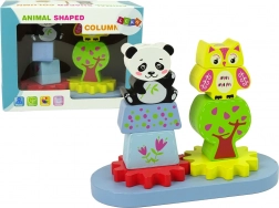 Trieur d’animaux en bois Chouette Panda avec engrenages